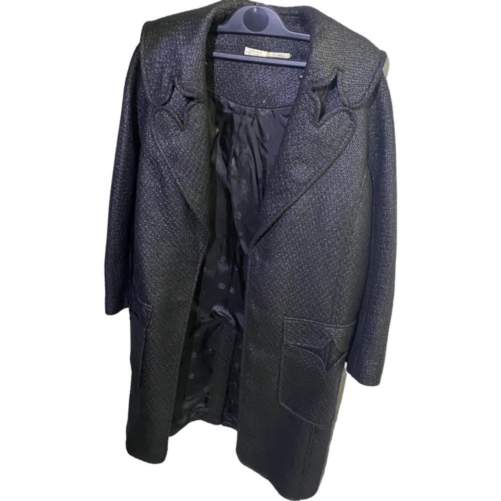Leon max medium long black pea coat